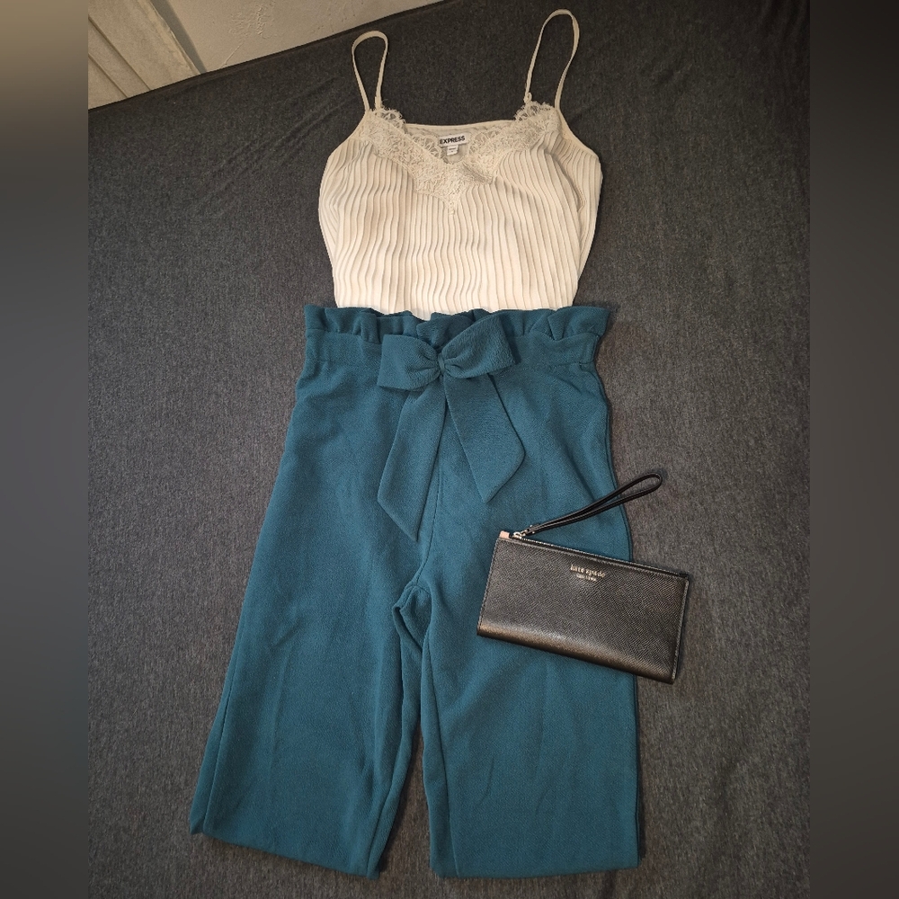 Teal Ruffle Pants